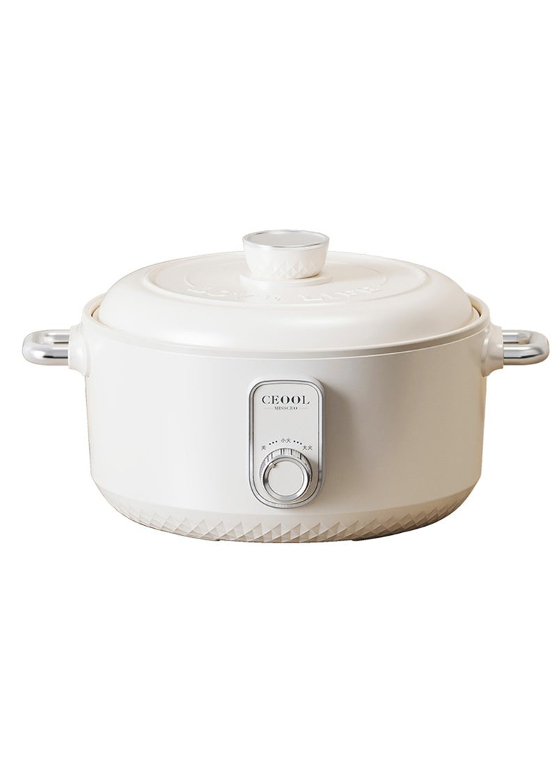 Electric Hot Pot 2.5L Multi-functional Stoveless Cooking Pot Temprature Control 750W Power Non Stick Pot Overheating Boiled and Dry Protection Stir Fry Soup and HotPot (CN 3 Pin Plug)