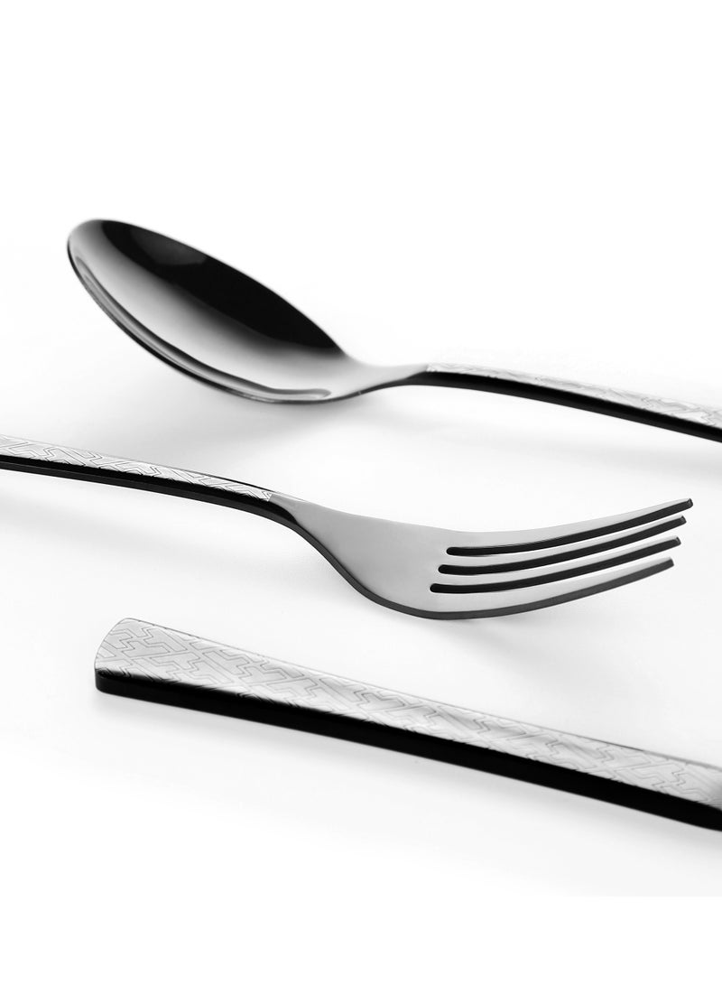 24-Piece Stainless Steel Cutlery Set with Laser Engraving For Kitchen