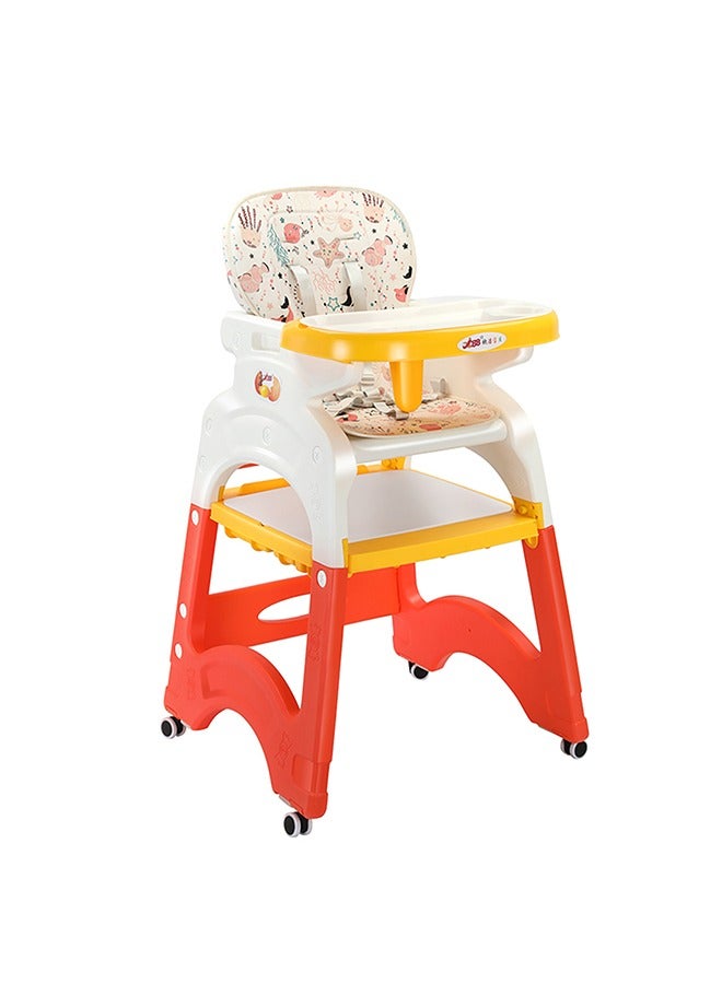 Baby dining chair multifunctional baby high chair home safety fall-proof children dining chair for feeding, 8 in 1, detachable tray, with movable wheels, children's study table, building block table.