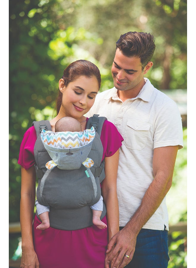 Cuddle Up Ergonomic Hoodie Baby Carrier One Size Carries Children From 5.4 - 18.1 kg - Black Grey