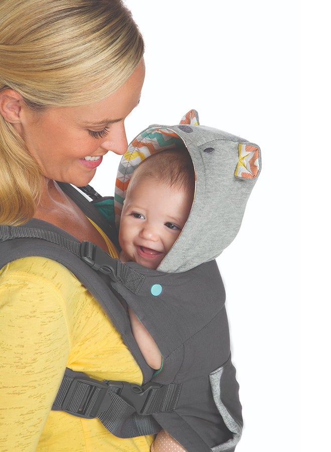 Cuddle Up Ergonomic Hoodie Baby Carrier One Size Carries Children From 5.4 - 18.1 kg - Black Grey