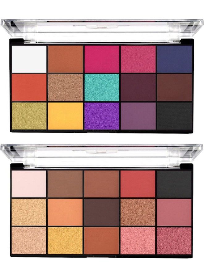 30 Shades Ultra Pigmented Fantasy Eyeshadow Palette(Shade01+03) Multicolor Shimmery Finish