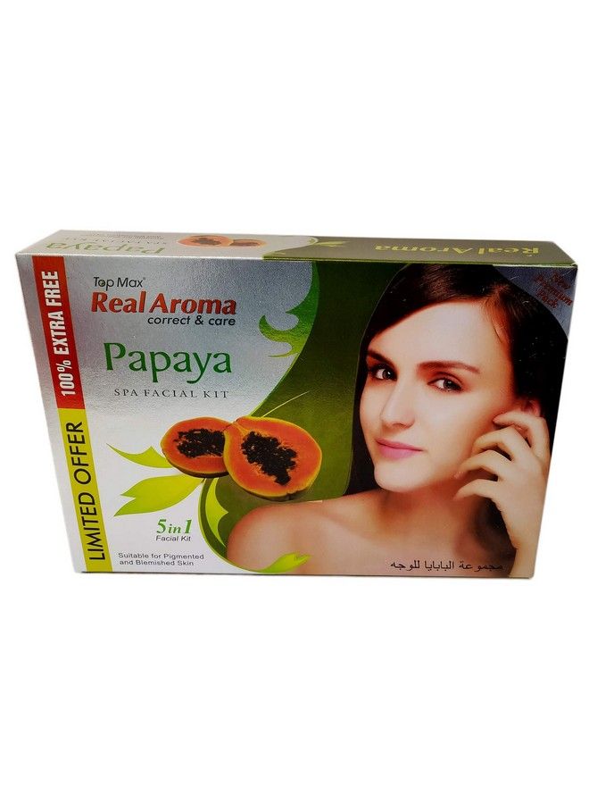 Real Aroma Papaya Facial Kit (5 In 1) With Papaya Face Wash (Premium Pack)