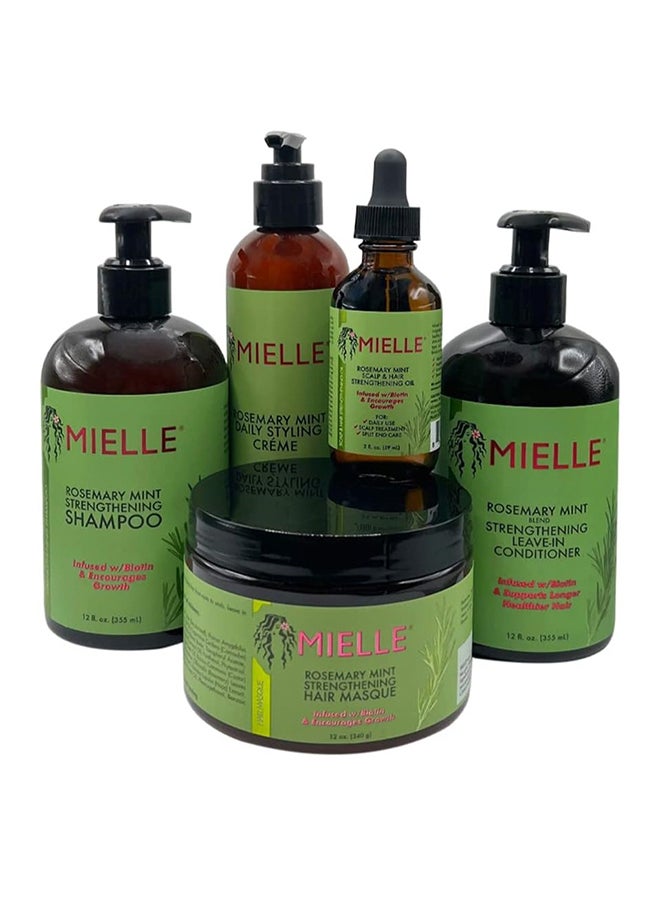 Rosemary Mint Hair Products For Stronger And Healthier Hair And Styling Bundle Set 5 Pcs