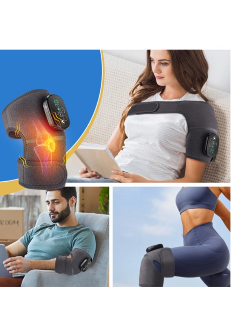 Heating Knee Massager, Knee Shoulder Elbow 3-in-1 Heating Vibration Massager, Portable Wireless Hot Compress Massager, Relieve Joint Pain And Pressure, Suitable For Office, Study, Etc.