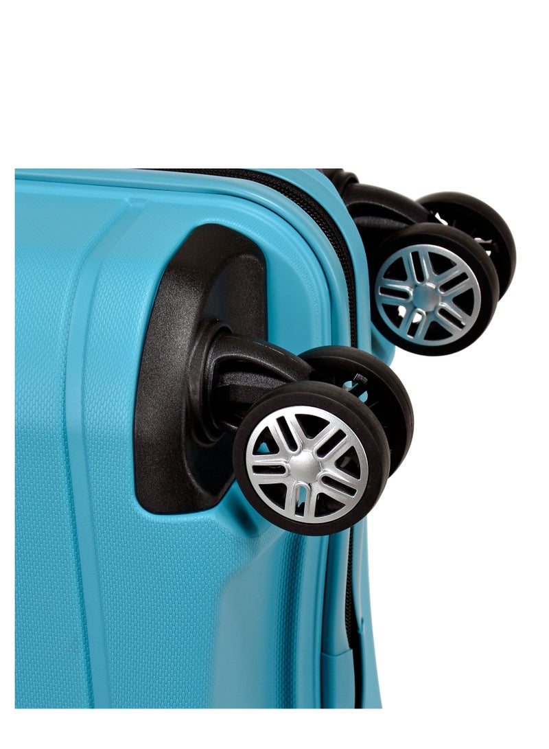 Knight Hard Case Travel Bag Trolley Luggage Set 0f 3 Polypropylene Lightweight Suitcase 4 Quiet Double Spinner Wheels With Tsa Lock B0011 Light Blue