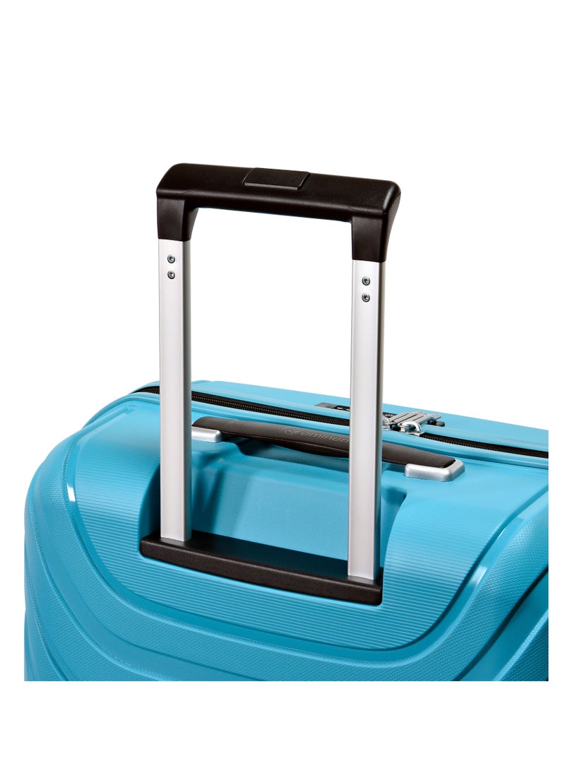 Knight Hard Case Travel Bag Trolley Luggage Set 0f 3 Polypropylene Lightweight Suitcase 4 Quiet Double Spinner Wheels With Tsa Lock B0011 Light Blue