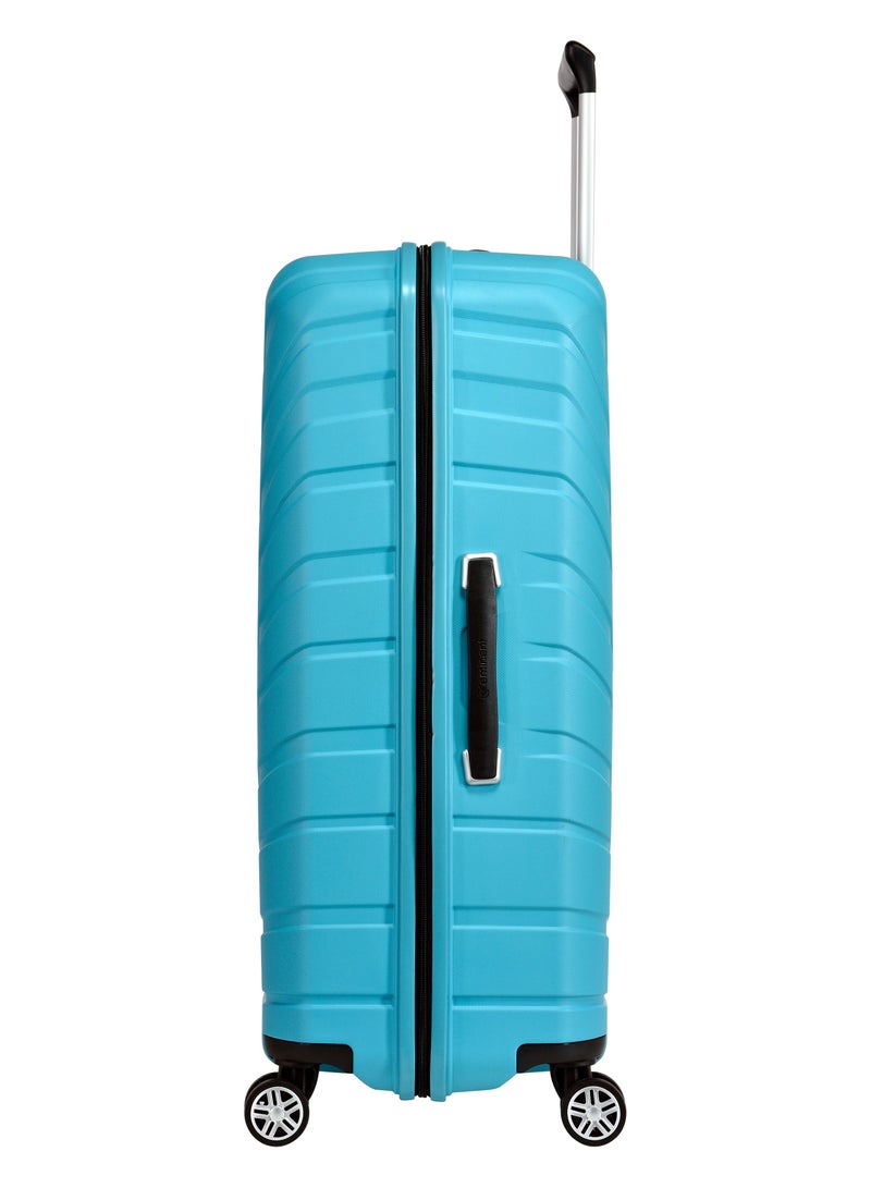 Knight Hard Case Travel Bag Trolley Luggage Set 0f 3 Polypropylene Lightweight Suitcase 4 Quiet Double Spinner Wheels With Tsa Lock B0011 Light Blue