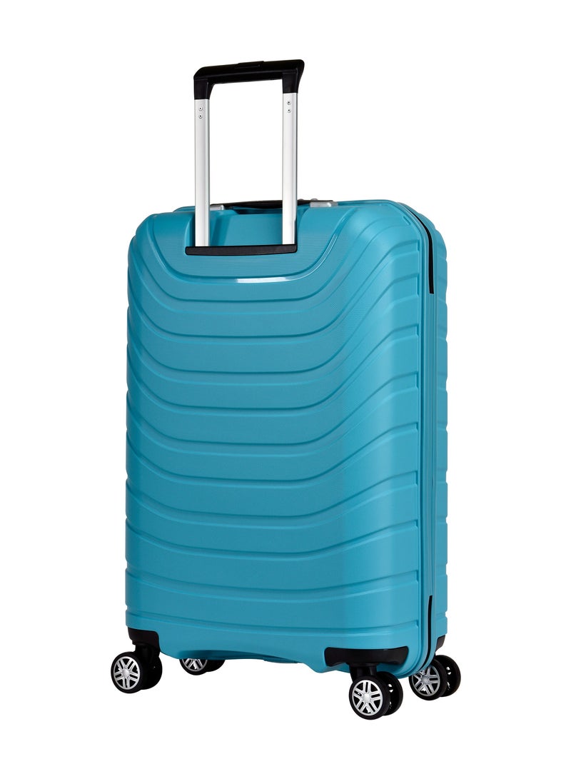 Knight Hard Case Travel Bag Trolley Luggage Set 0f 3 Polypropylene Lightweight Suitcase 4 Quiet Double Spinner Wheels With Tsa Lock B0011 Light Blue