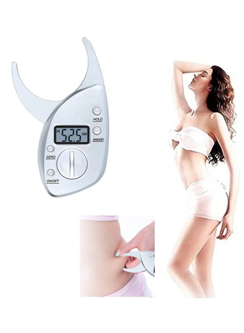 Electronic Digital Display Fat Caliper, Body Fat Clip, Skin Fold Thickness Measuring Instrument, Sebum Clip, Body Fat Rate, Fat Clamp, Athletic Women/Men Body Tools Monitoring Home Use