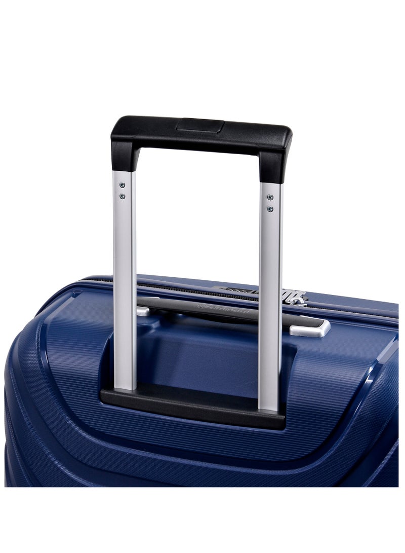 Knight Hard Case Travel Bag Trolley Luggage Set 0f 3 Polypropylene Lightweight Suitcase 4 Quiet Double Spinner Wheels With Tsa Lock B0011 Dark Blue