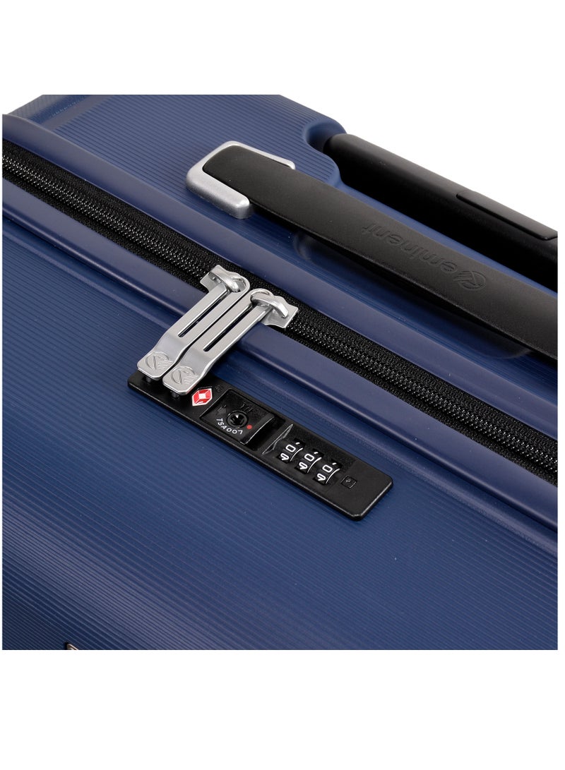Knight Hard Case Travel Bag Trolley Luggage Set 0f 3 Polypropylene Lightweight Suitcase 4 Quiet Double Spinner Wheels With Tsa Lock B0011 Dark Blue