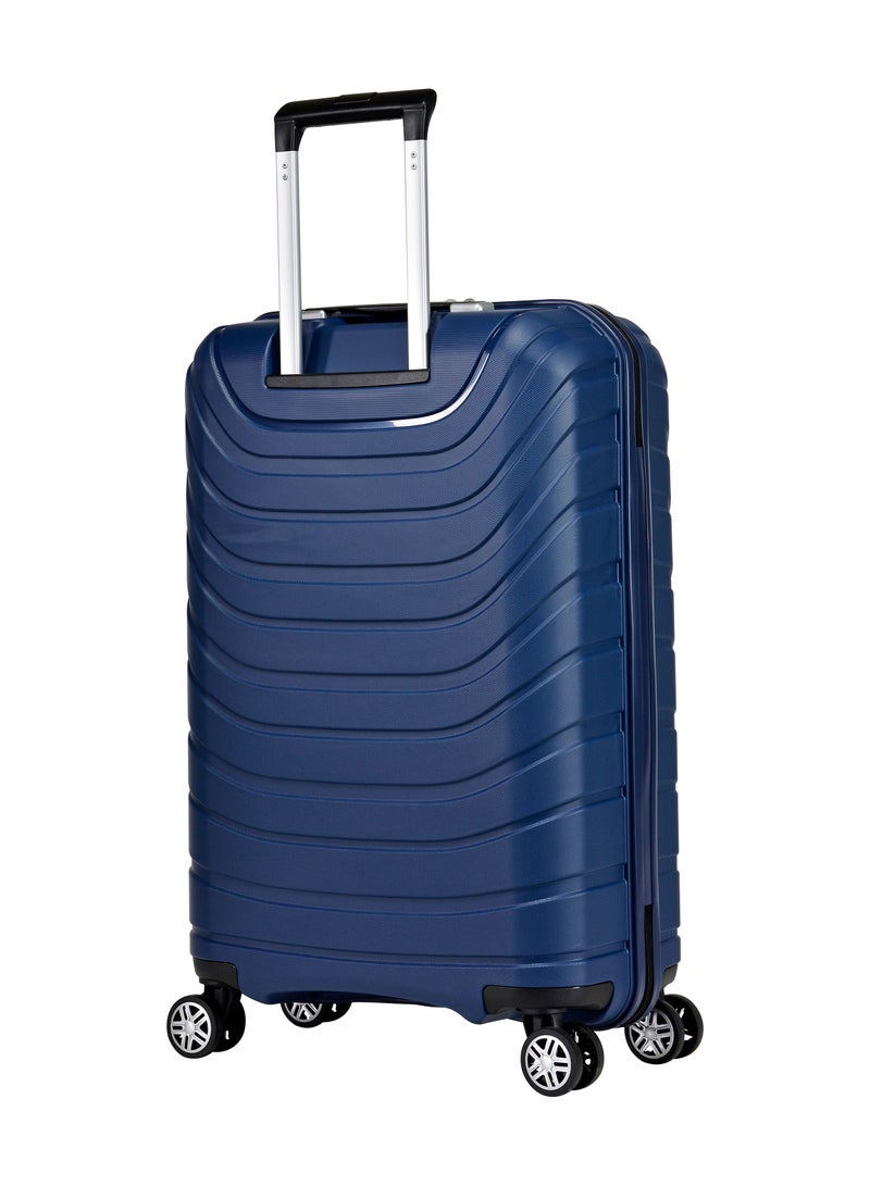 Knight Hard Case Travel Bag Trolley Luggage Set 0f 3 Polypropylene Lightweight Suitcase 4 Quiet Double Spinner Wheels With Tsa Lock B0011 Dark Blue