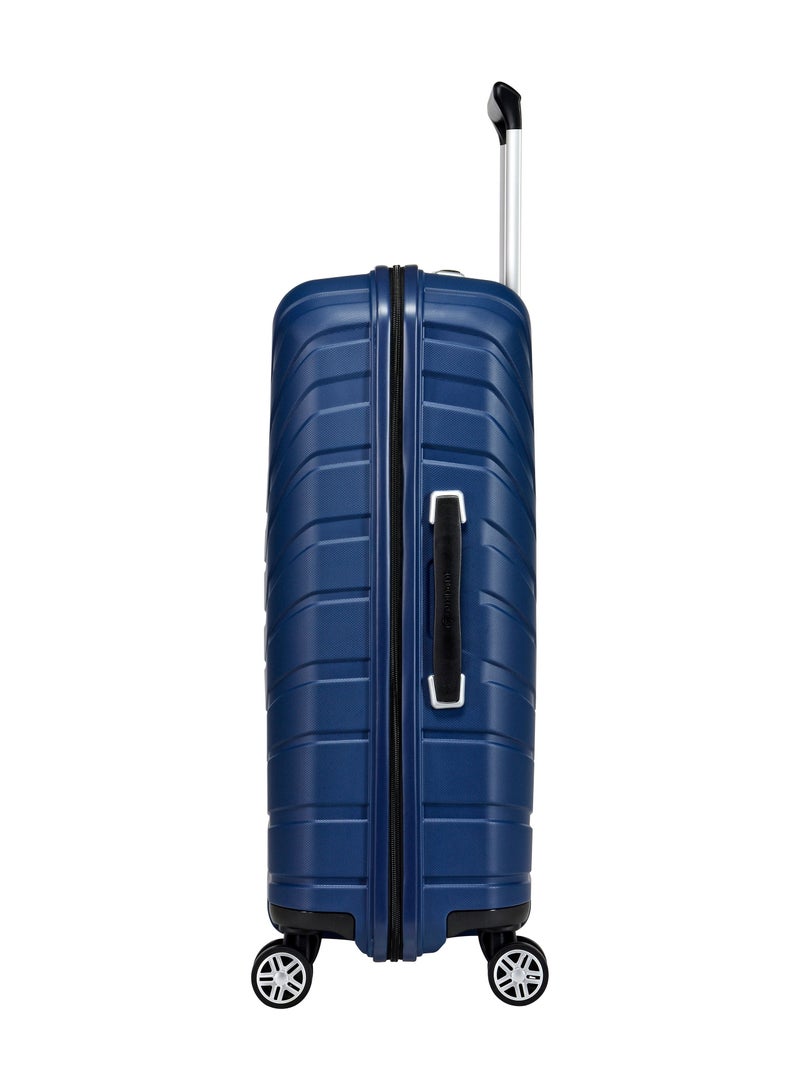 Knight Hard Case Travel Bag Trolley Luggage Set 0f 3 Polypropylene Lightweight Suitcase 4 Quiet Double Spinner Wheels With Tsa Lock B0011 Dark Blue