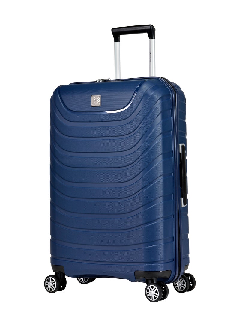 Knight Hard Case Travel Bag Trolley Luggage Set 0f 3 Polypropylene Lightweight Suitcase 4 Quiet Double Spinner Wheels With Tsa Lock B0011 Dark Blue