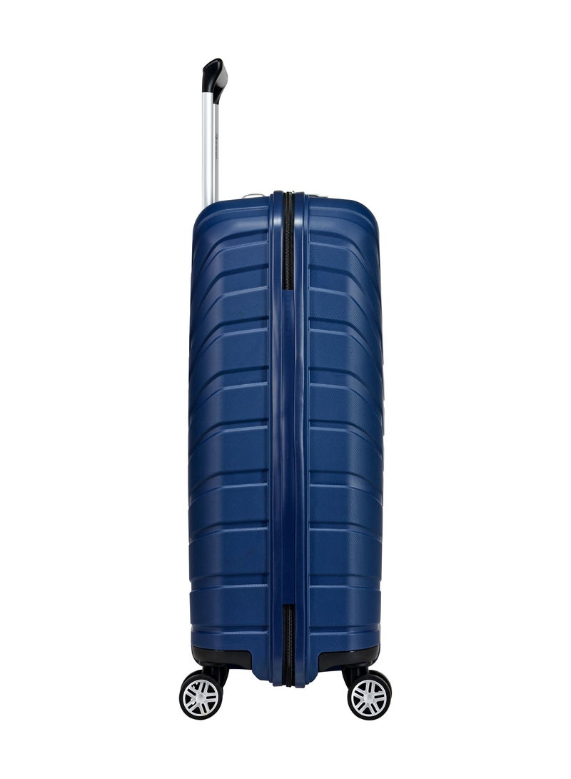 Knight Hard Case Travel Bag Trolley Luggage Set 0f 3 Polypropylene Lightweight Suitcase 4 Quiet Double Spinner Wheels With Tsa Lock B0011 Dark Blue