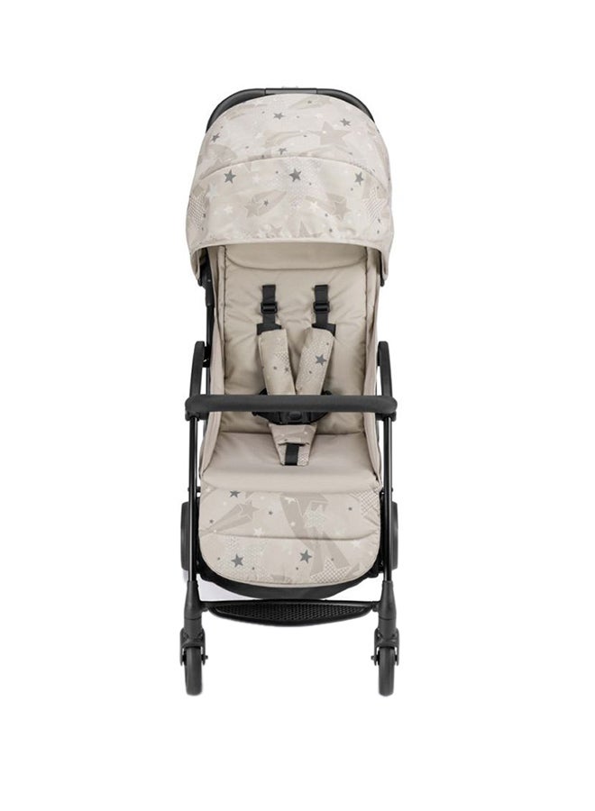Easy To Carry Super Compact Folding Giramondo Stroller Beige,  Lightweight With Adjustable Seat Four Wheels, Aluminium Frame, 5-Point Safety Harness