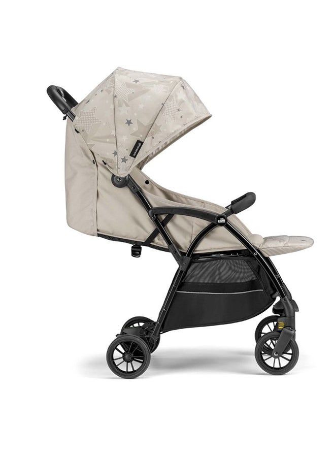 Easy To Carry Super Compact Folding Giramondo Stroller Beige,  Lightweight With Adjustable Seat Four Wheels, Aluminium Frame, 5-Point Safety Harness