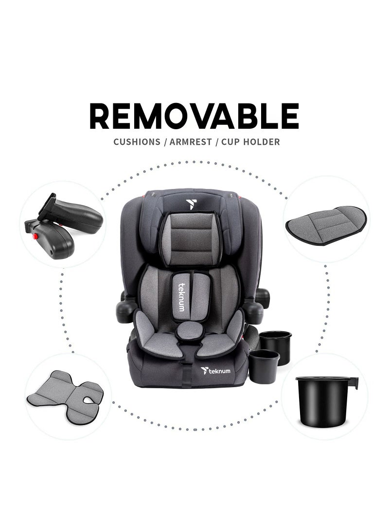 Pack And Go Foldable Car Seat With Ace Diaper Bag - Grey