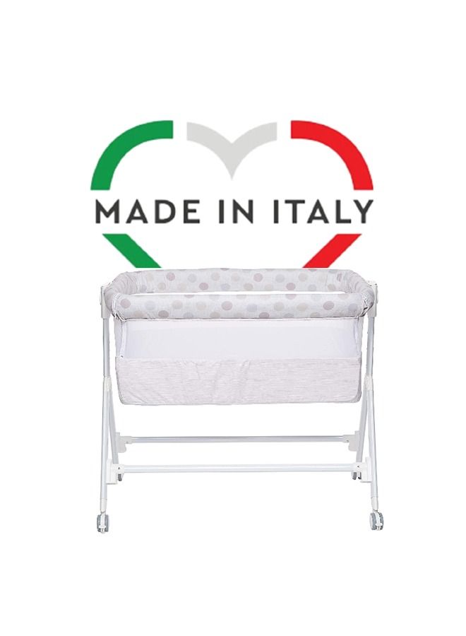 Sempreconte Baby Co Bed Cradle, Baby Cot, Rocking Cradle, Convertible, Foldable,  Essential Sleeping Portable, Crib, Bedside - Grey Polka Dot