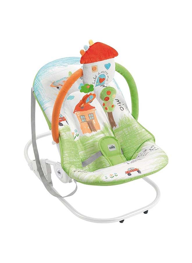 Portable Baby Infant Rocking, Bouncer, Sway Gentle Swaying, Motion Baby, Rocker, With Support Adjustable 3-Position Backrest, Soft Fabric Cover Form 0-9 Kg - Green