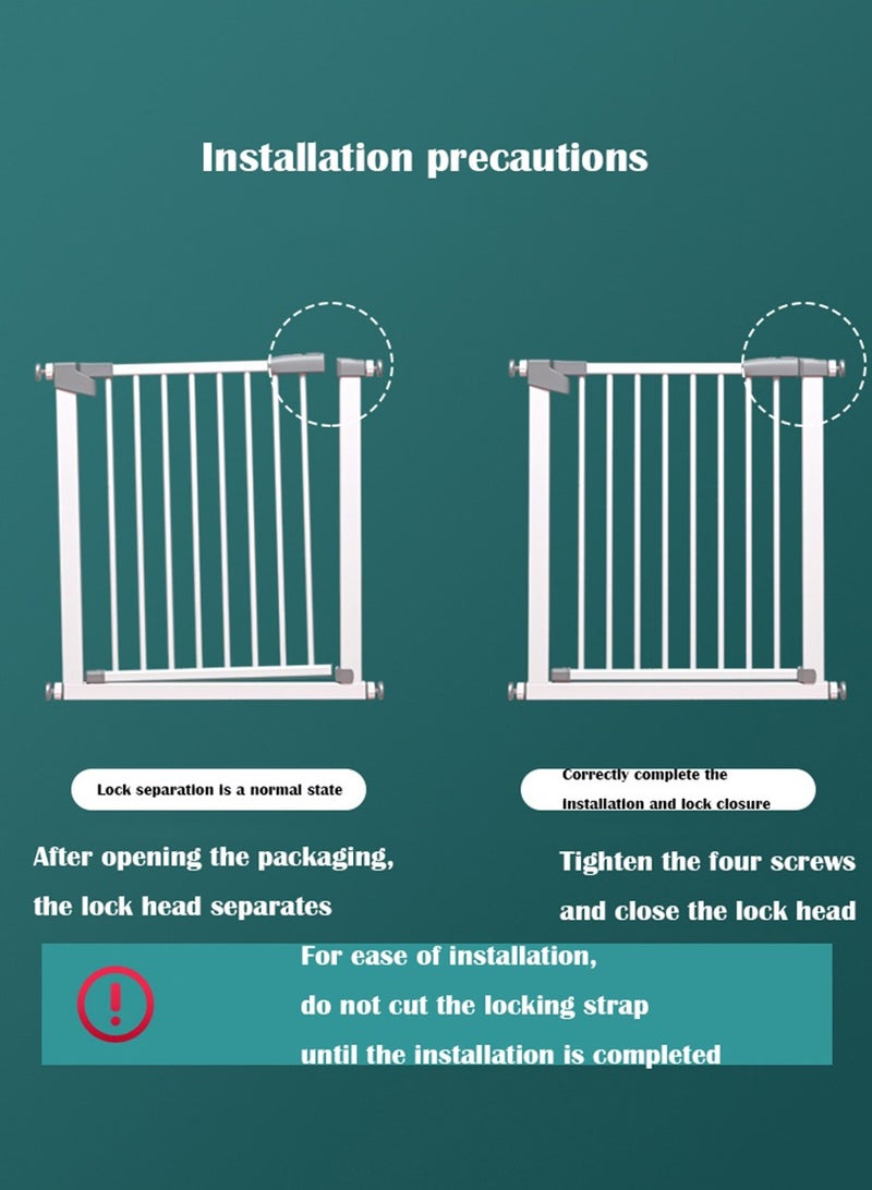 Auto Close Baby Safety Gate  Extra Tall Wide Baby Child Gate Easy Walk Thru Pet Dog Gate for House Doorway Staircases Indoor Auto Close Safety Baby Gate（Black）