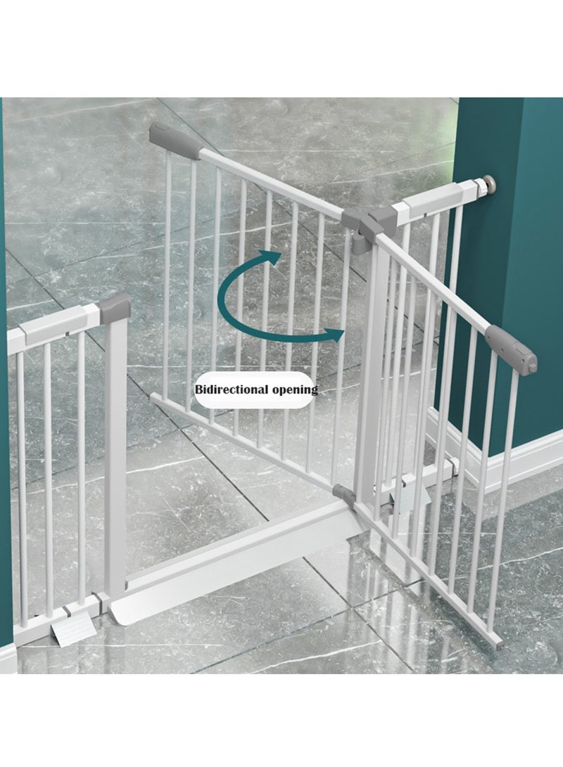 Auto Close Baby Safety Gate  Extra Tall Wide Baby Child Gate Easy Walk Thru Pet Dog Gate for House Doorway Staircases Indoor Auto Close Safety Baby Gate（Black）