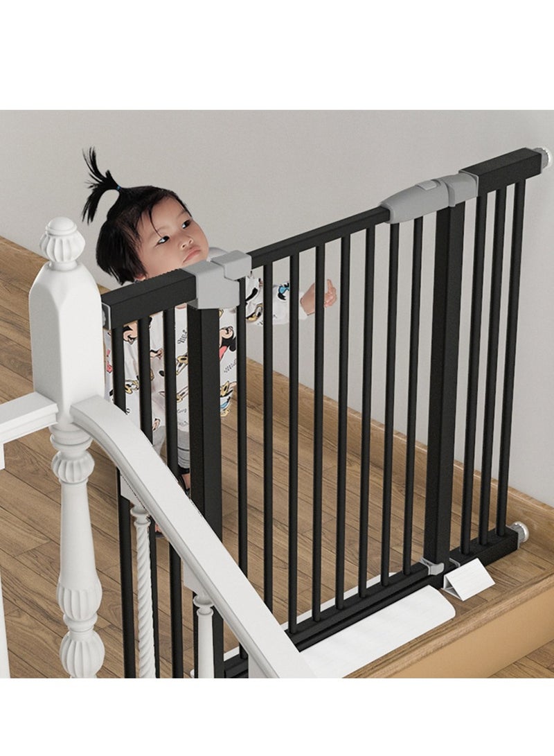 Auto Close Baby Safety Gate  Extra Tall Wide Baby Child Gate Easy Walk Thru Pet Dog Gate for House Doorway Staircases Indoor Auto Close Safety Baby Gate（Black）