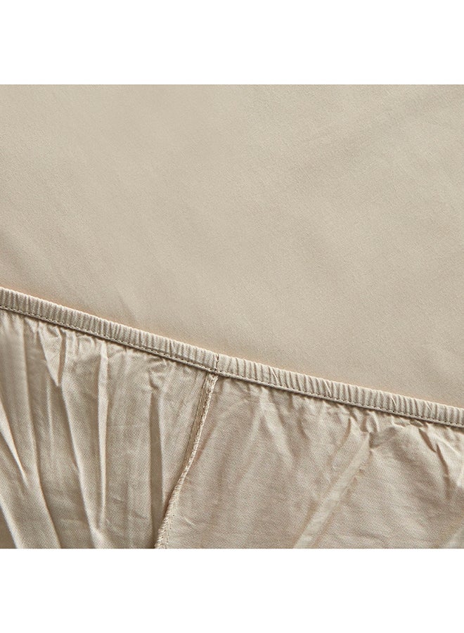 Essential Cotton King Fitted Sheet 200 x 25 x 180 cm Beige