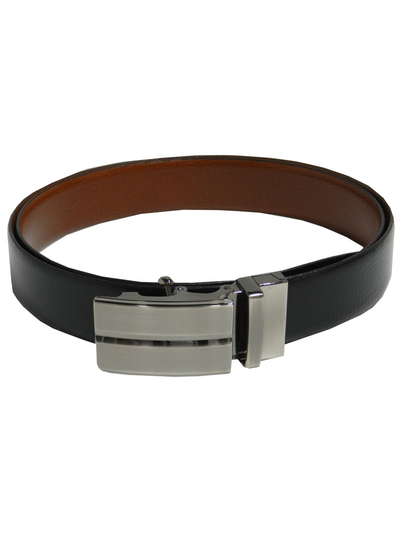 GENUINE LEATHER 35 MM FORMAL  BLACK AND BROWN BELT FOR MENS WITH AUTO LOCK BUCKLE