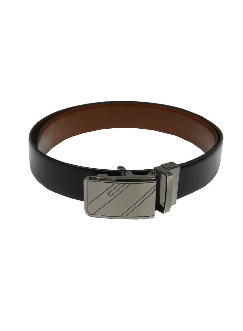 GENUINE LEATHER 35 MM FORMAL  BLACK AND BROWN BELT FOR MENS WITH AUTO LOCK BUCKLE
