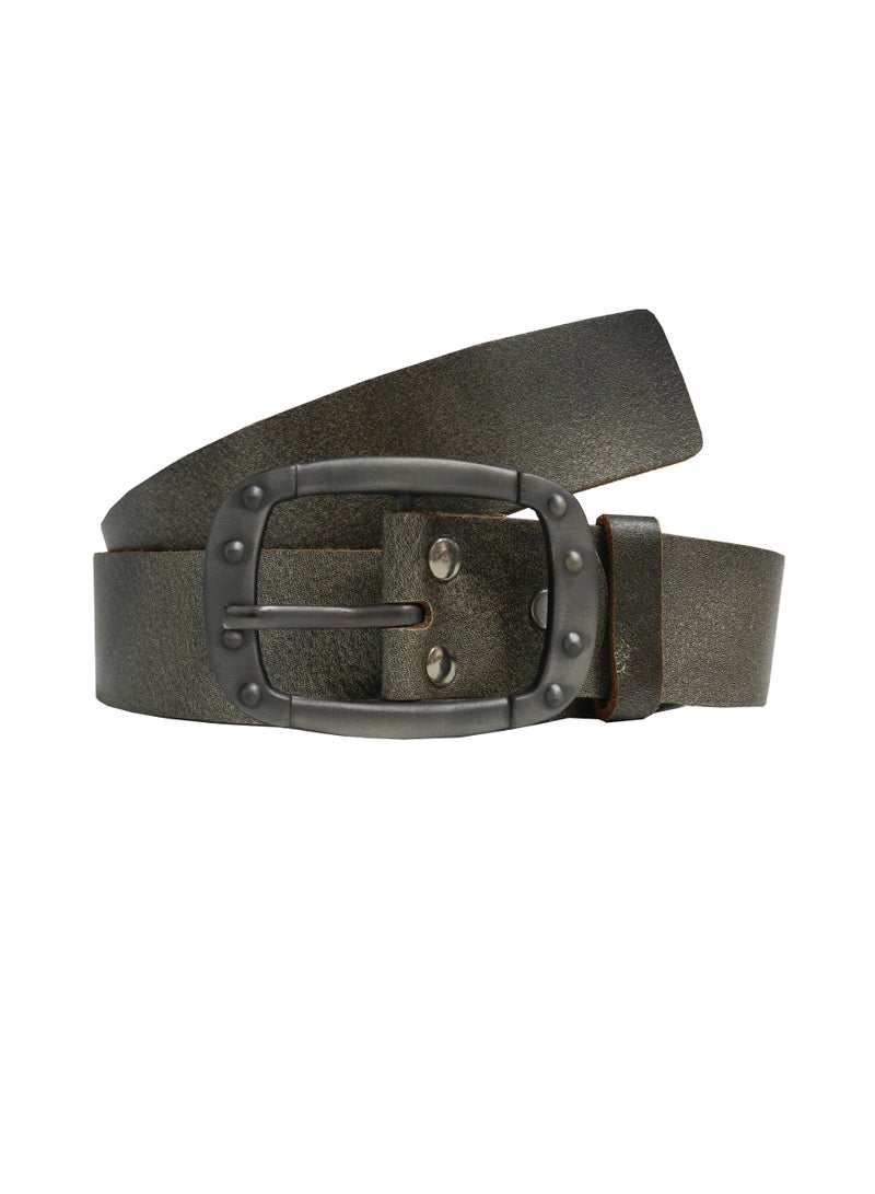 GENUINE LEATHER 40 MM CASUAL JEANCE BELT FOR MENS IN SILVER