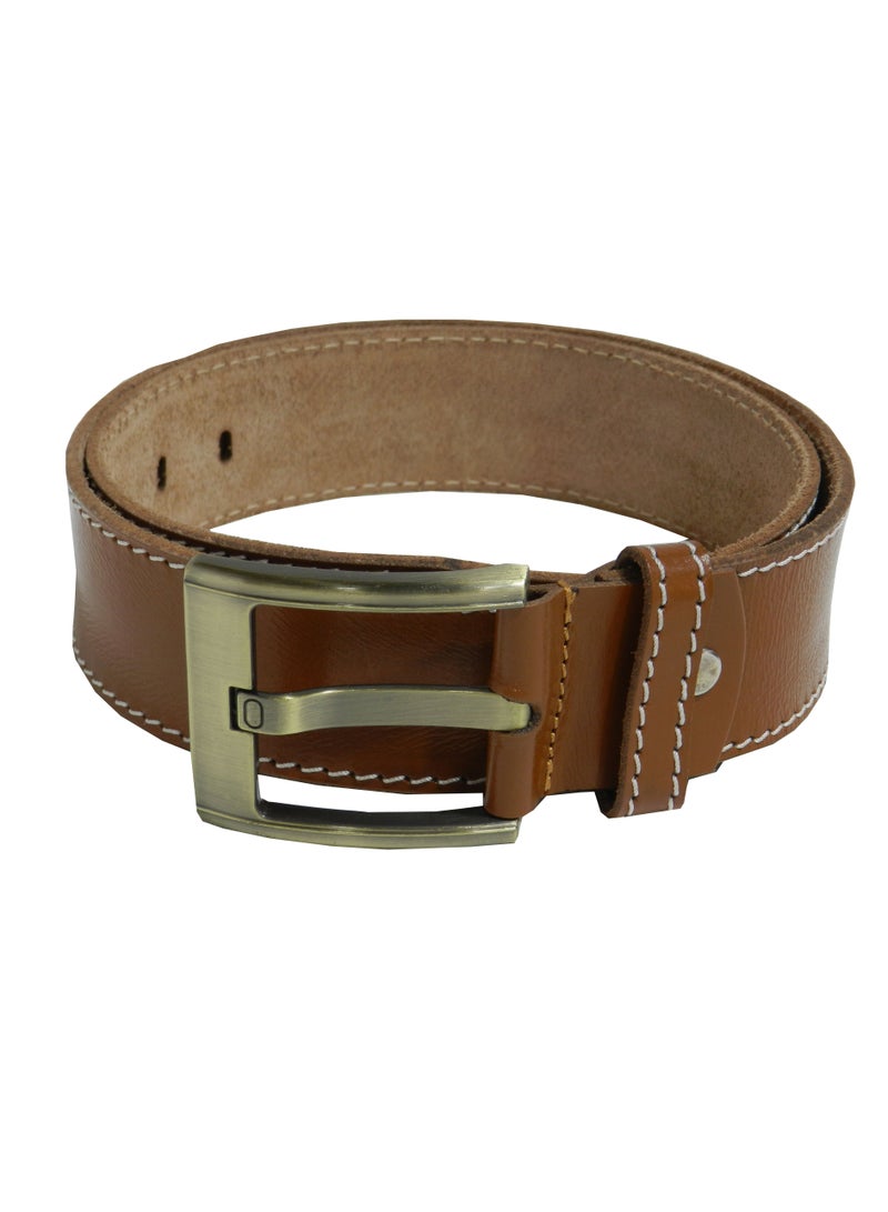GENUINE LEATHER 45 MM CASUAL JEANCE BELT FOR MENS IN TAN