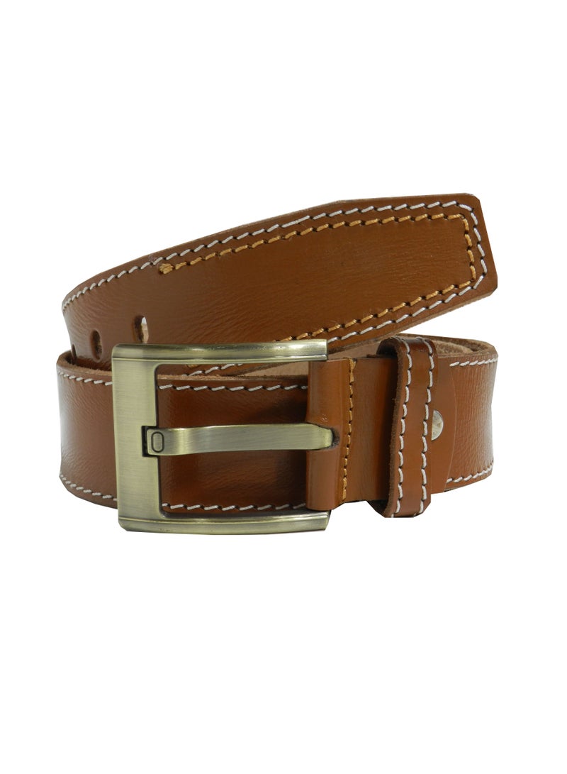 GENUINE LEATHER 45 MM CASUAL JEANCE BELT FOR MENS IN TAN