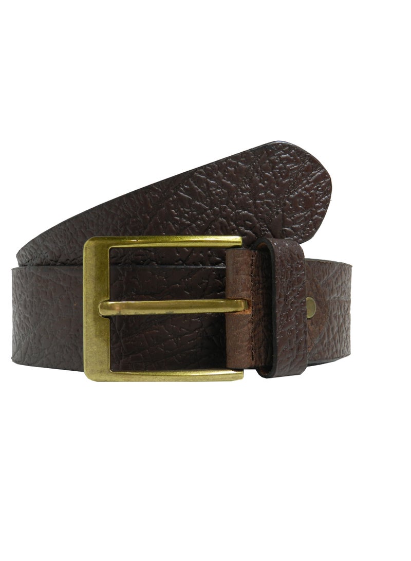 GENUINE LEATHER 45 MM CASUAL JEANCE BELT FOR MENS IN BROWN