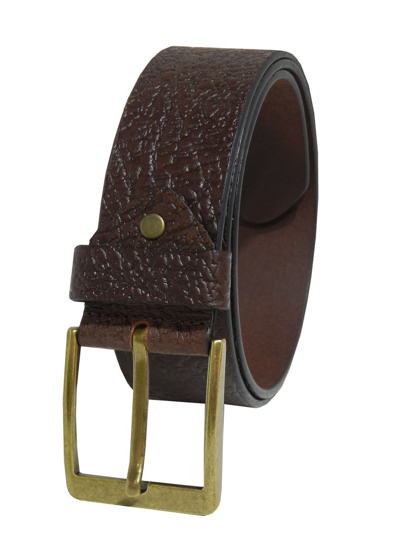 GENUINE LEATHER 45 MM CASUAL JEANCE BELT FOR MENS IN BROWN