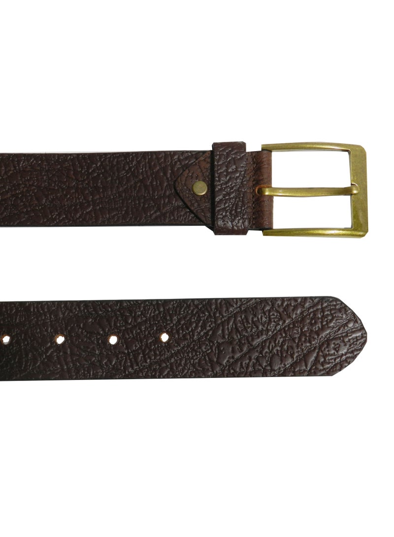 GENUINE LEATHER 45 MM CASUAL JEANCE BELT FOR MENS IN BROWN
