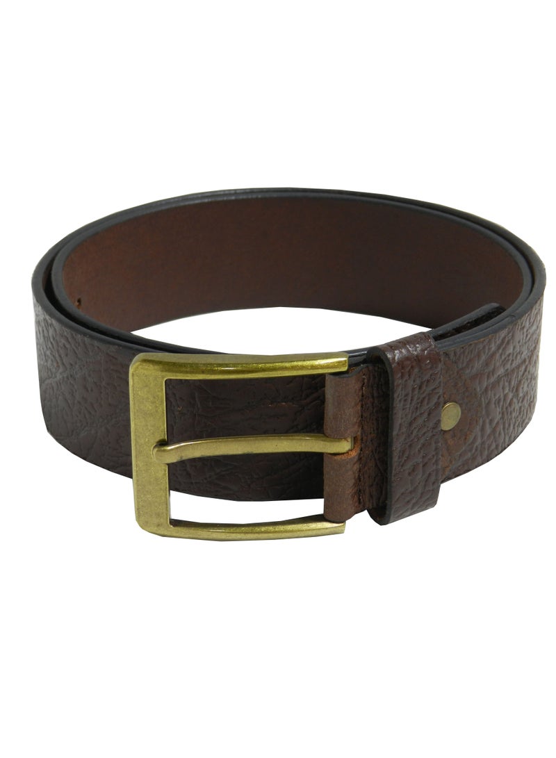GENUINE LEATHER 45 MM CASUAL JEANCE BELT FOR MENS IN BROWN