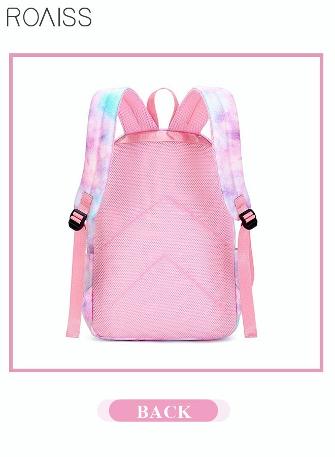 Stylish Girls School Backpack with Galaxy Print Fits 15 Inch Laptop Insulated Lunch Bag for Teens Boys and Kids Multicolor