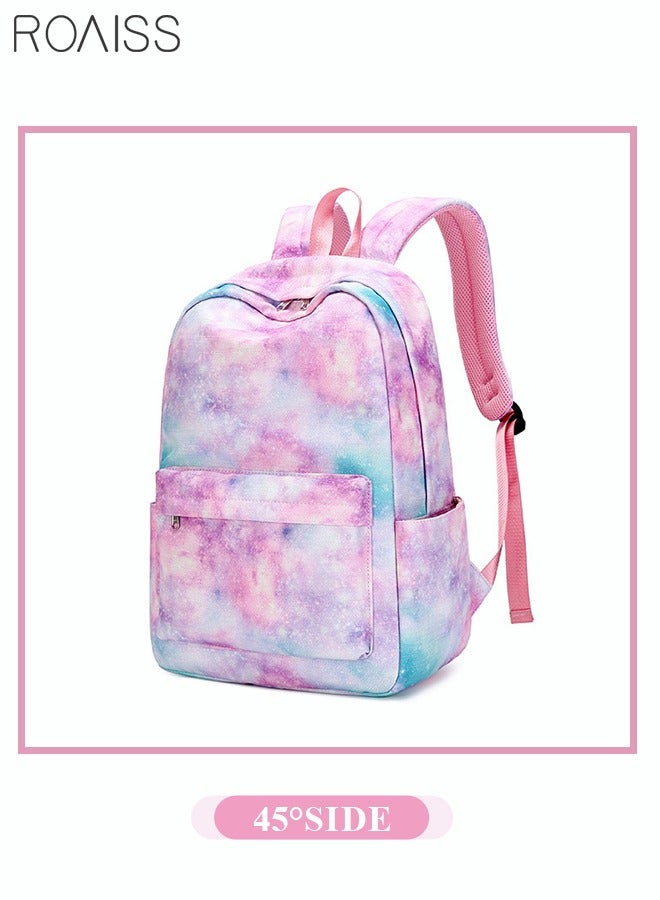 Stylish Girls School Backpack with Galaxy Print Fits 15 Inch Laptop Insulated Lunch Bag for Teens Boys and Kids Multicolor