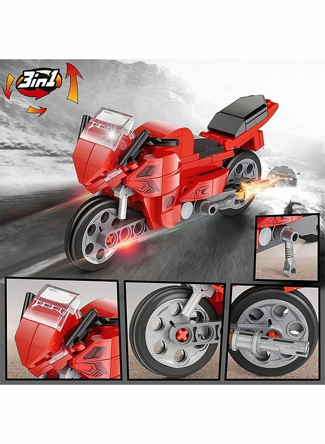 3 In 1 Toy Building Set, Boy Train Building Set, Creative Stem Toys For Kids, Train Tractor Motorcycle Blocks, Creative Kids Gifts