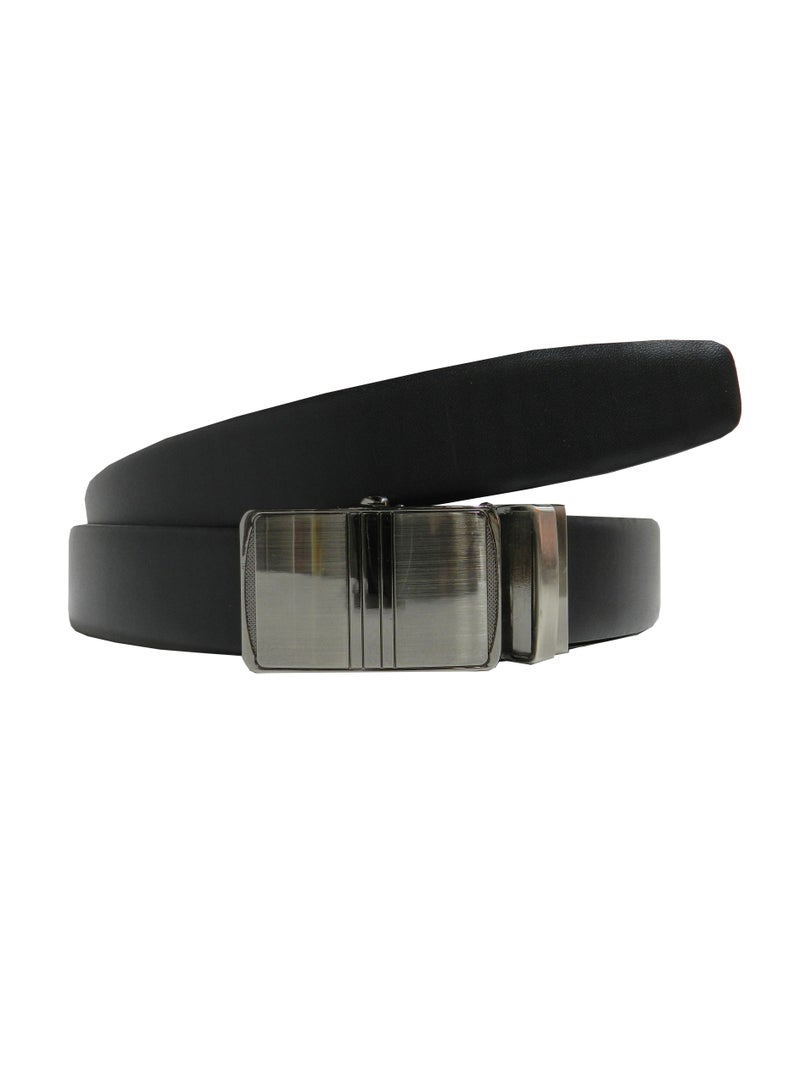 GENUINE LEATHER 35 MM FORMAL  BLACK AND BROWN BELT FOR MENS WITH AUTO LOCK BUCKLE