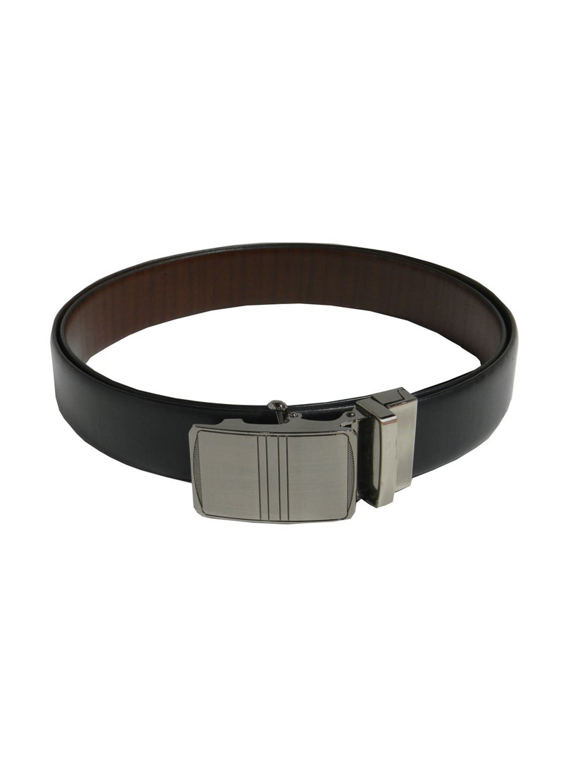 GENUINE LEATHER 35 MM FORMAL  BLACK AND BROWN BELT FOR MENS WITH AUTO LOCK BUCKLE