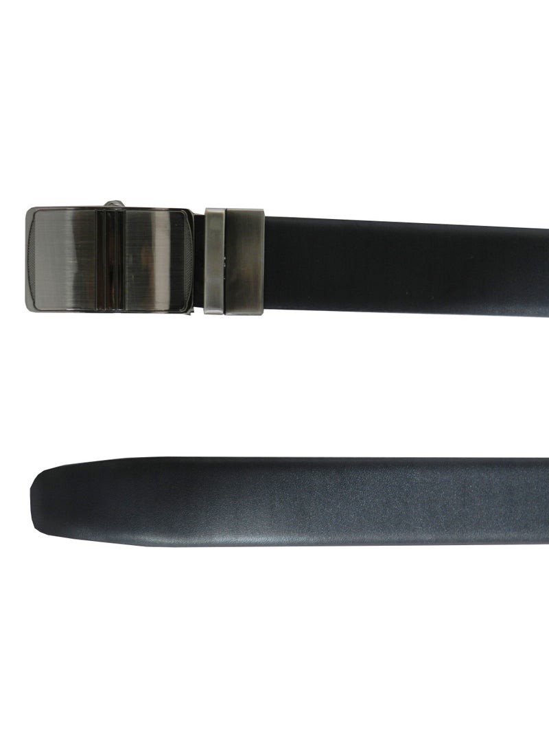 GENUINE LEATHER 35 MM FORMAL  BLACK AND BROWN BELT FOR MENS WITH AUTO LOCK BUCKLE