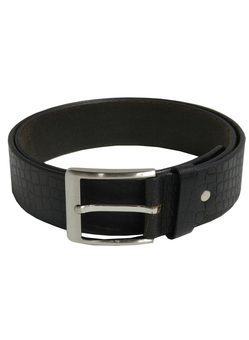 GENUINE LEATHER 45 MM CASUAL JEANCE BELT FOR MENS IN BLACK
