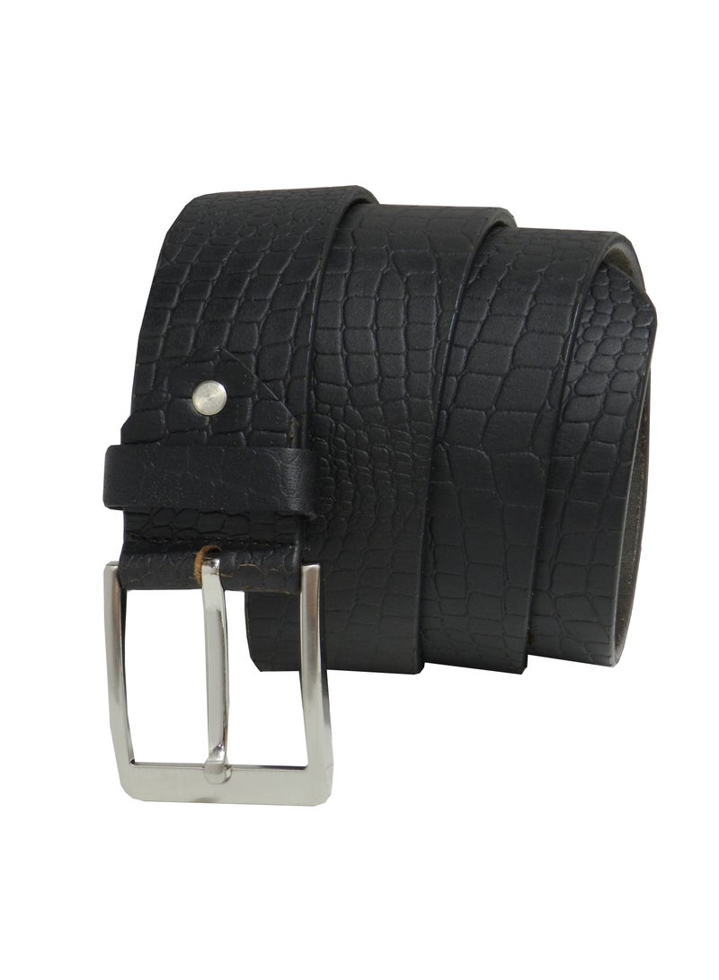 GENUINE LEATHER 45 MM CASUAL JEANCE BELT FOR MENS IN BLACK