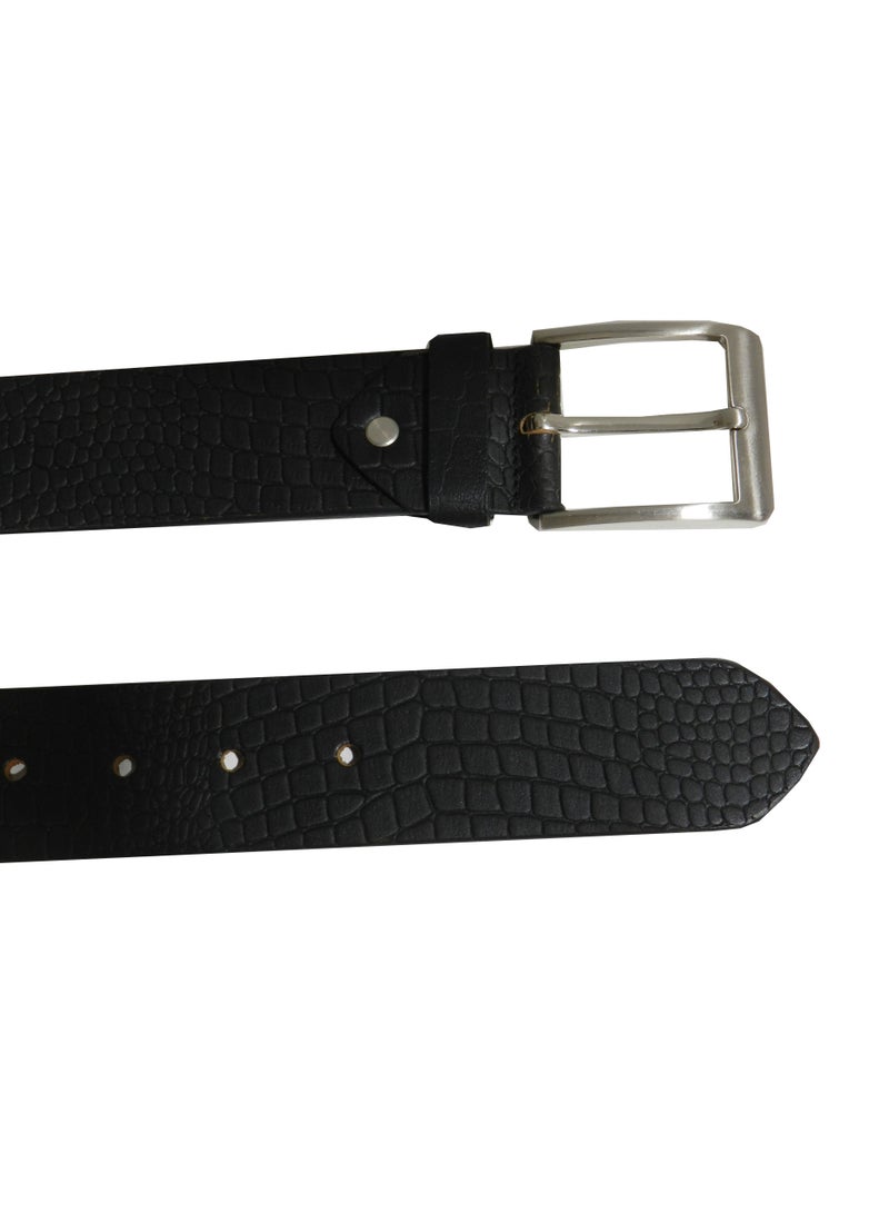GENUINE LEATHER 45 MM CASUAL JEANCE BELT FOR MENS IN BLACK