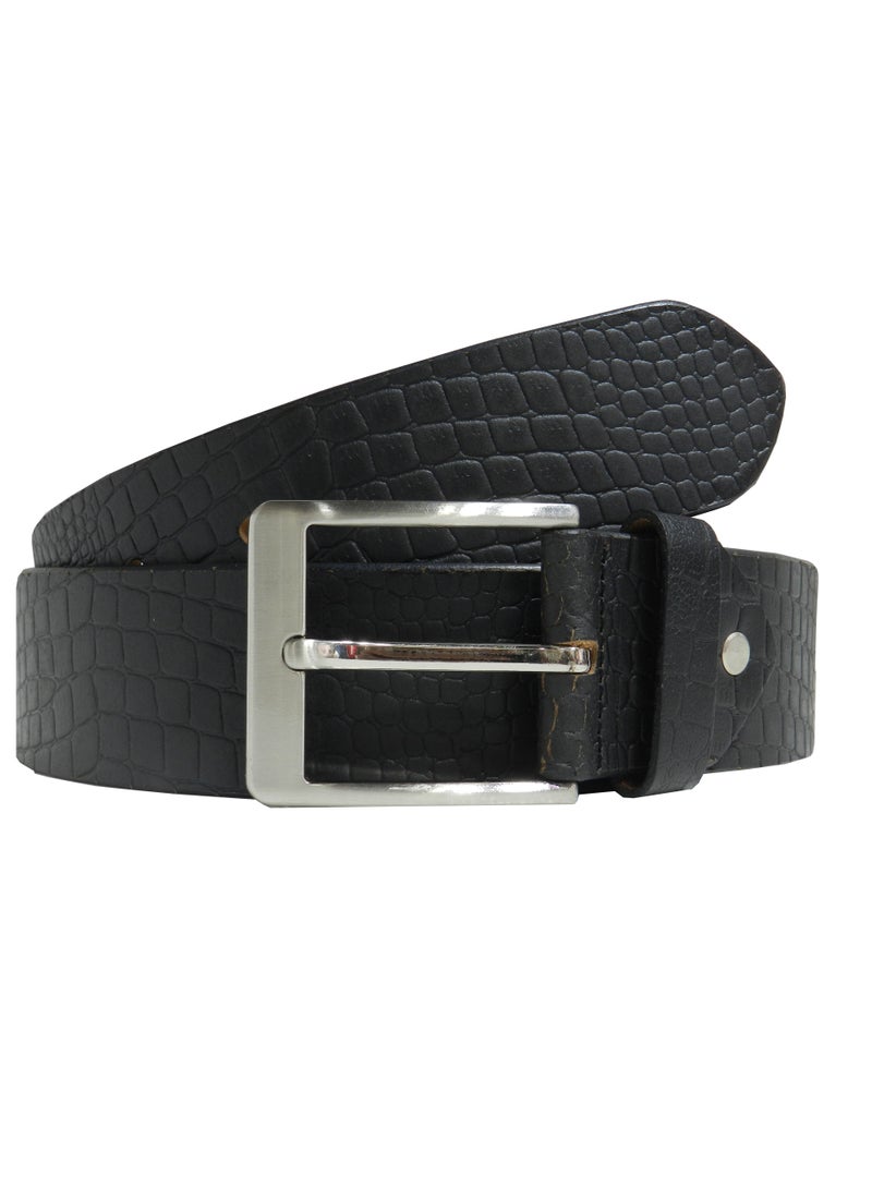 GENUINE LEATHER 45 MM CASUAL JEANCE BELT FOR MENS IN BLACK