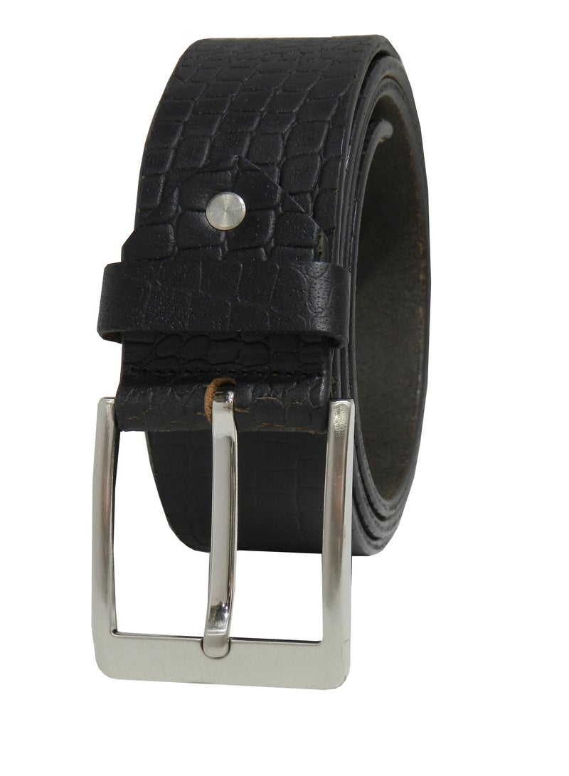 GENUINE LEATHER 45 MM CASUAL JEANCE BELT FOR MENS IN BLACK