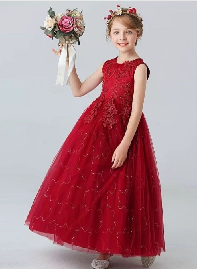 Kids Clothing For Birthday Wedding Party Red Color